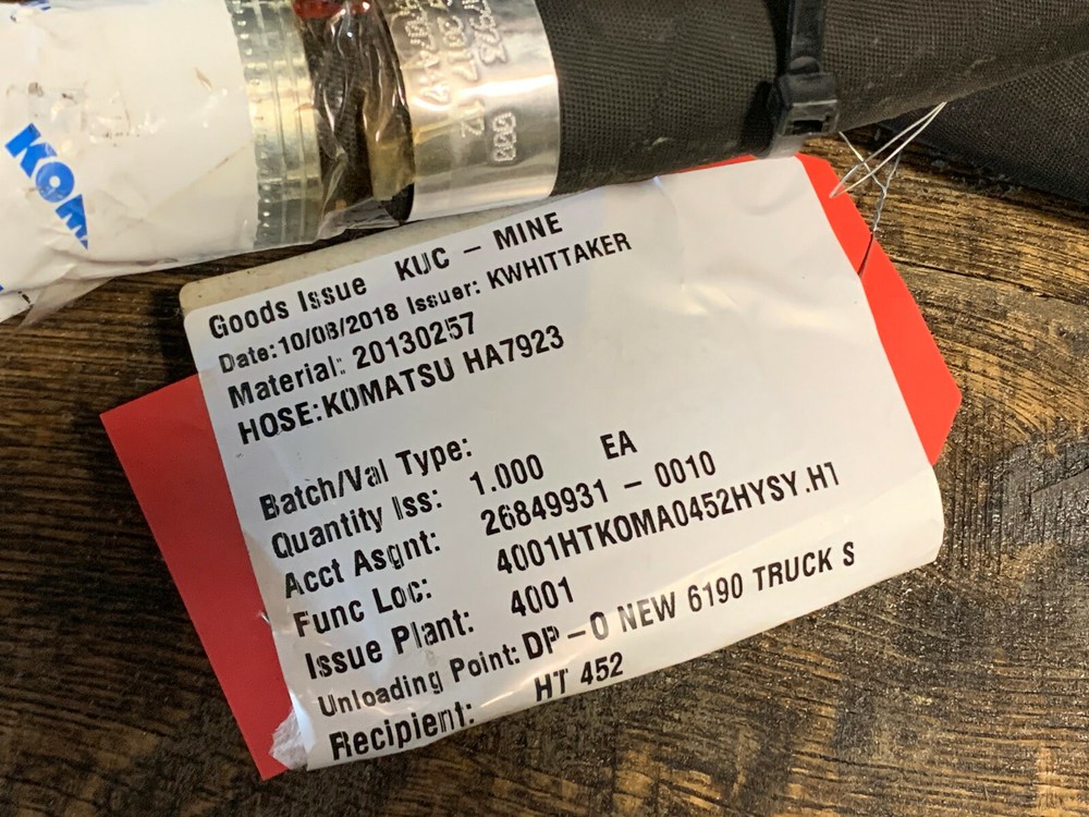 Komatsu HA7923 Hose Brake Return