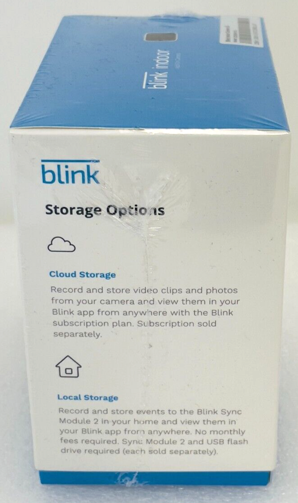Blink Indoor Add-on Security Camera (Sync Module Required) BCM00410U, NEW