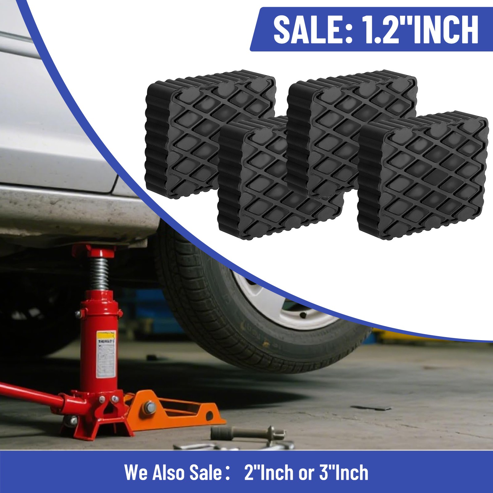 4X Solid Rubber Auto Lift Block Spacer Pad Heavy-Duty for Automobile Lifts