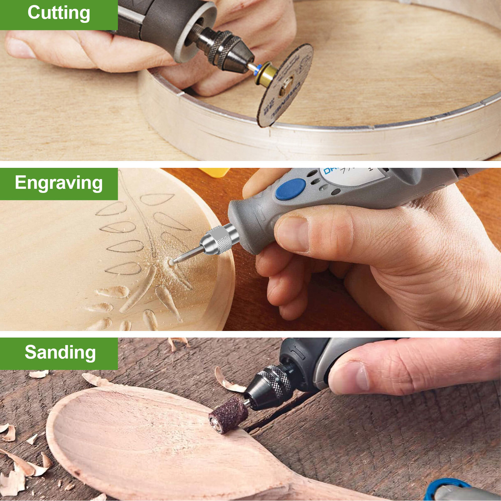 15PCS Drill Chuck Collet Set 0.8-3.2mm Shank Replacement for Dremel Rotary Tool