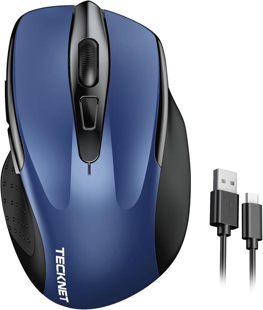 Rechargeable Wireless Mouse, 2.4G Silent Quiet Click, 6 Adjustable 4800 DPI, Cor