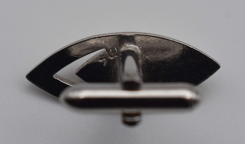 Swank Silver Tone Intricately Designed Cufflinks