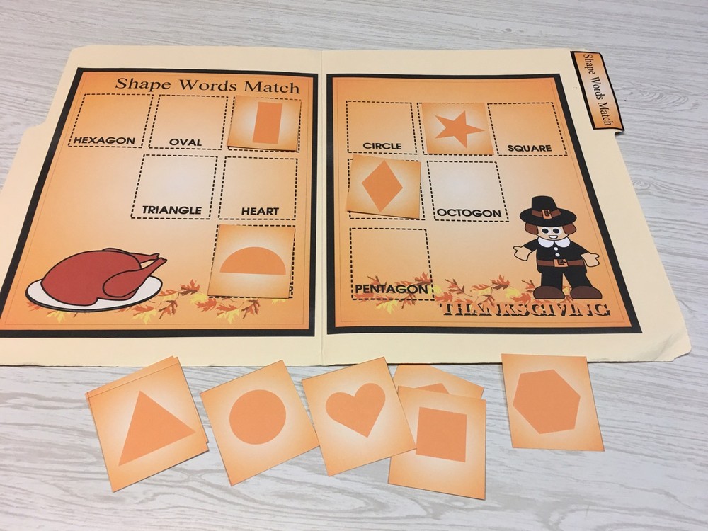 Thanksgiving - 5 File Folder Set - Activity Set - Teaching -
