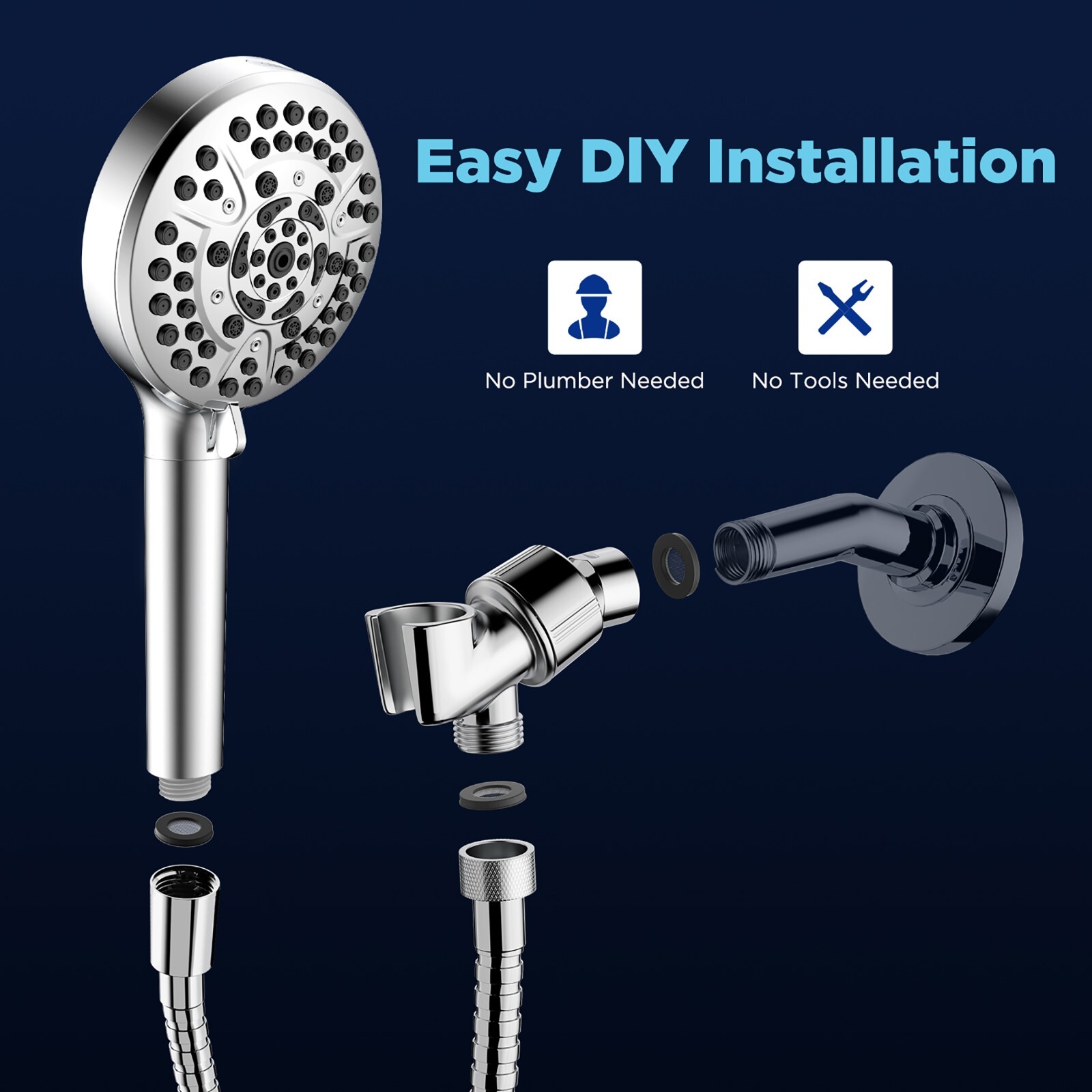 Filter Shower Head-10 Modes, High Pressure Water-Saving, DOE Certified, 71" Hose