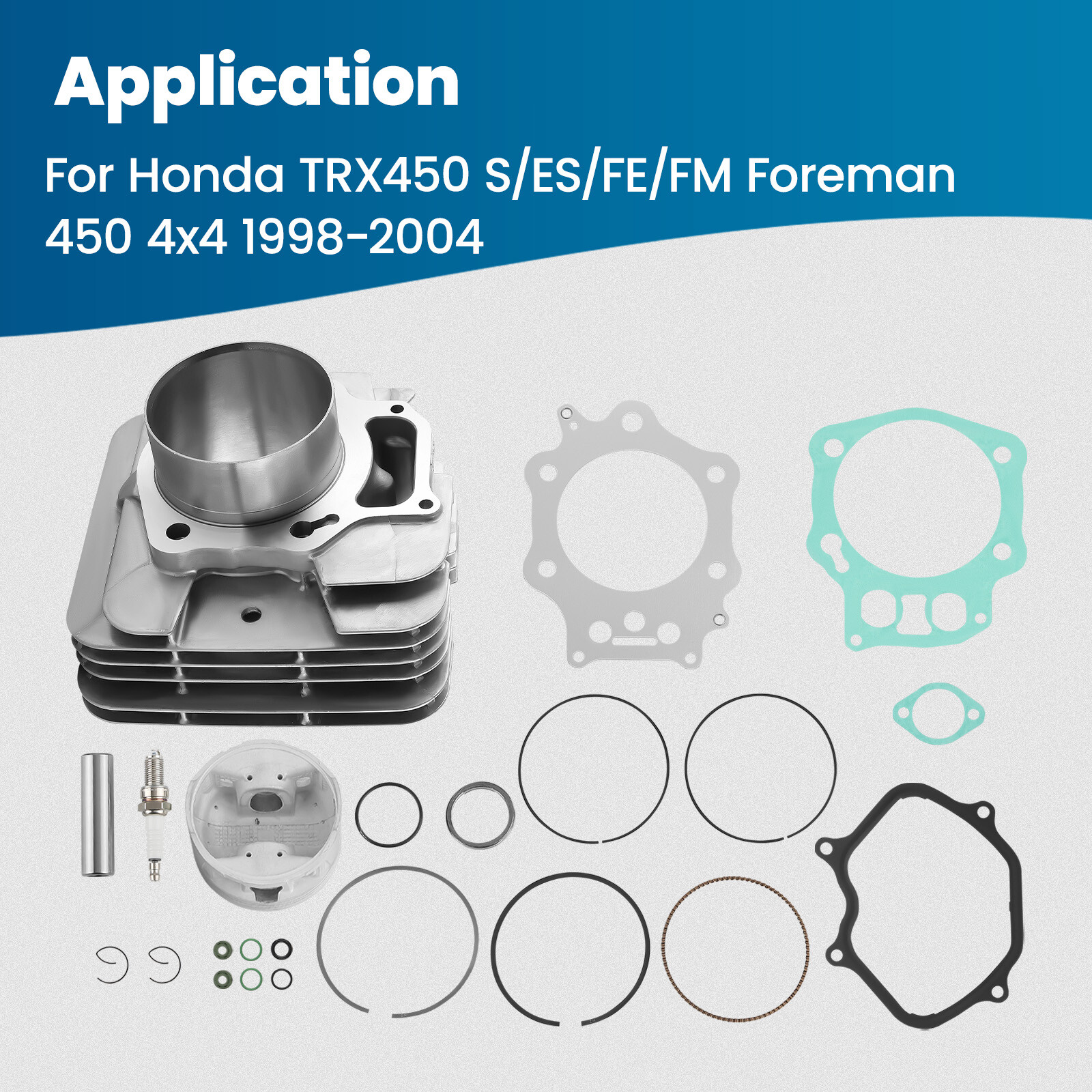 Cylinder Piston Top End Kit Gasket For Honda Foreman 450 TRX400 4X4 ES/S 1998-04