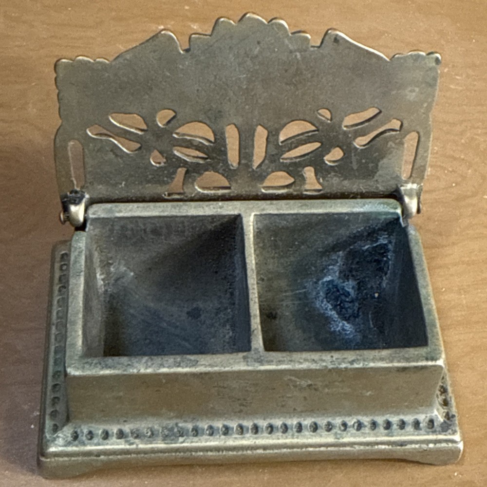 Vtg. Silvestri Solid Brass 2 Roll Stamp Holder