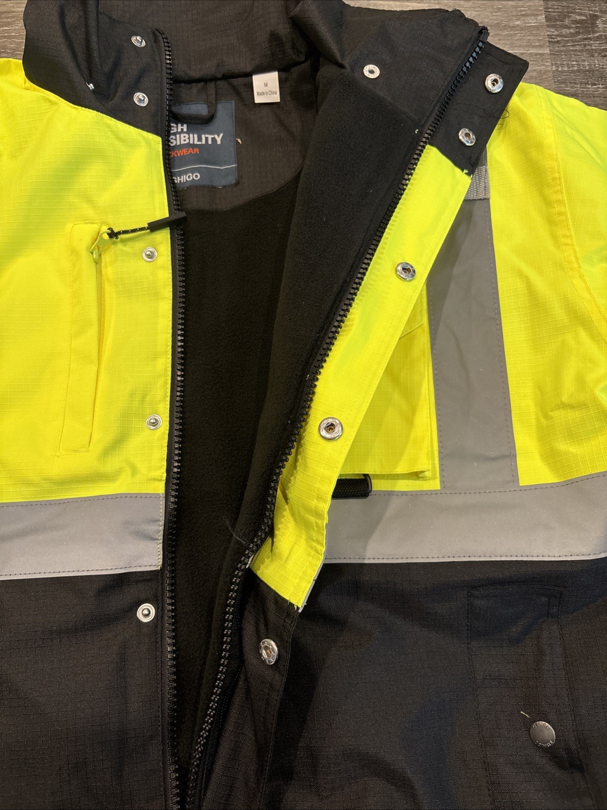 HIGH VISIBILITY INSULATED HI VIS REFLECTIVE ROAD WORK SAFETY BOMBER JACKET COAT