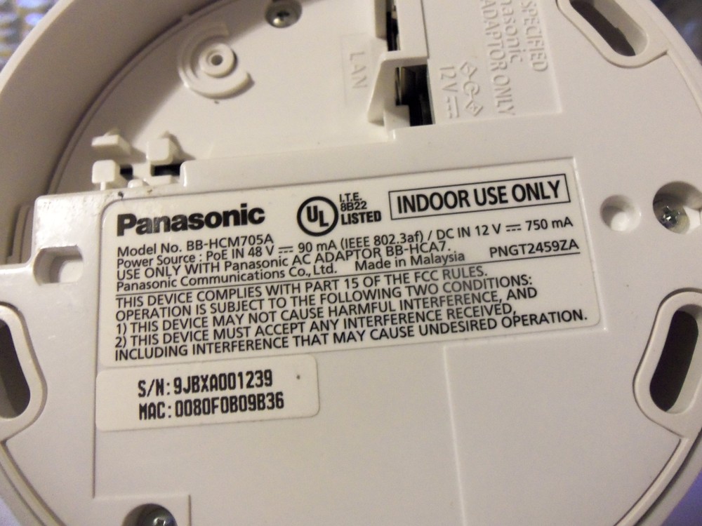 Panasonic BB-HCM705A POE Network IP Security Surveillance Camera