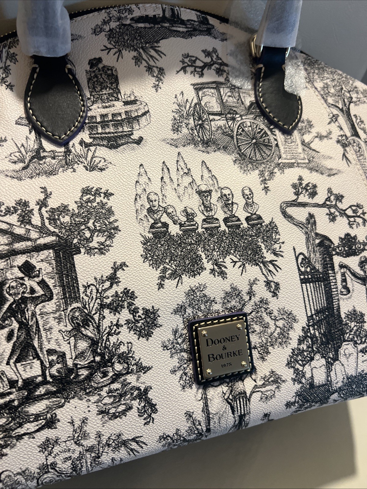 Disney Dooney & Bourke Haunted Mansion Toile Satchel NWT