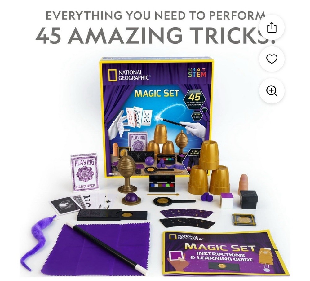 NEW Stem-National Geographic MAGIC SET- 45 Magic tricks & Online Tutorial Video!