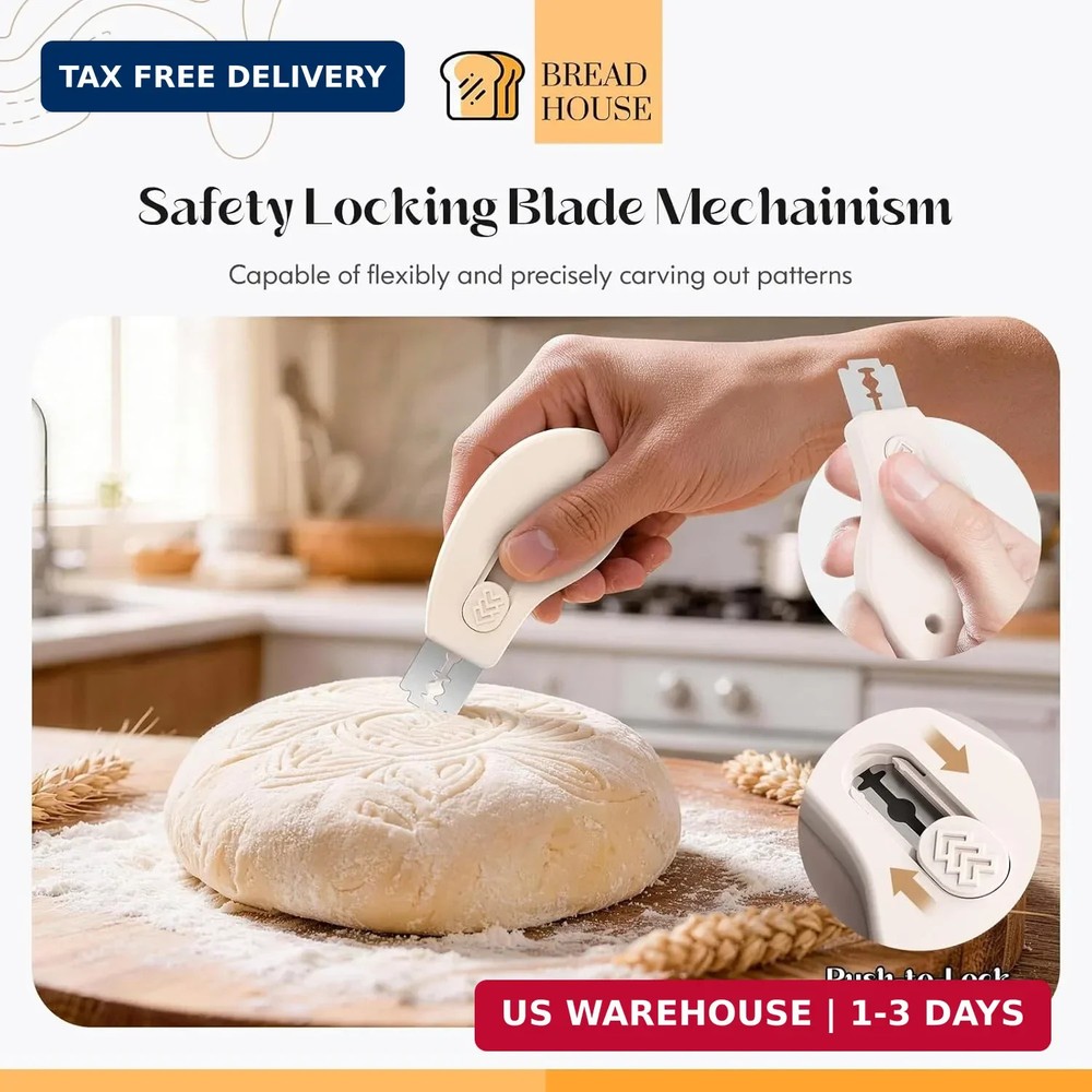 Bread Lame Sourdough Scoring Tool, Extractable & Magnetic Bread Scoring Tool, Br