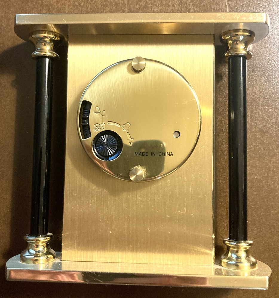 Howard Miller Casey petite desk clock with alarm - Solid Brass Case!