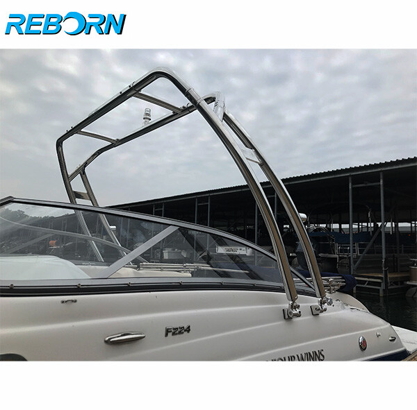 Reborn Launch Forward-facing Wakeboard Tower Polished + Pro3 Tower Bimini PKG