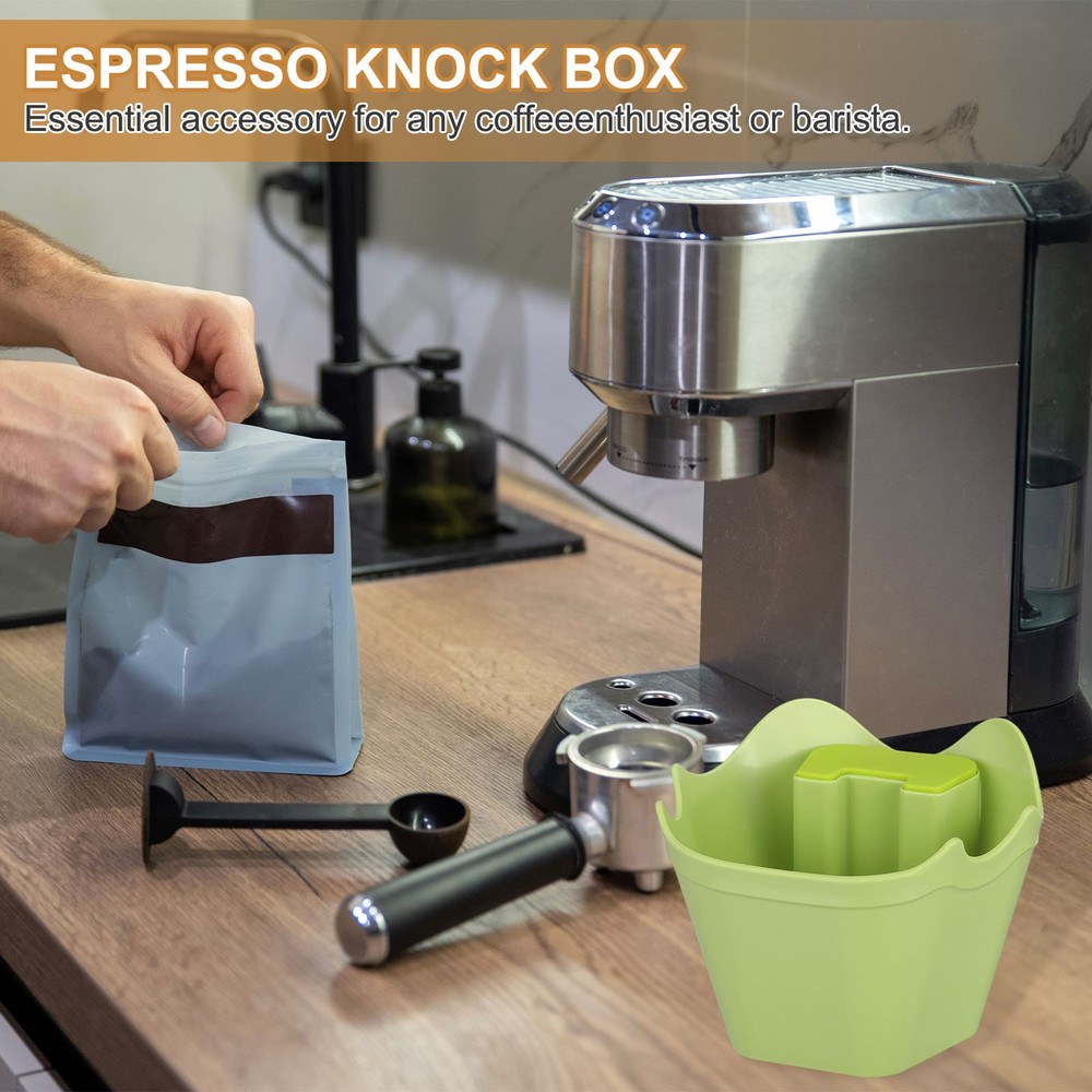 Coffee Knock Box, 4 Inch Plastic Polygonal Knock Box Coffee Grounds Bin, White