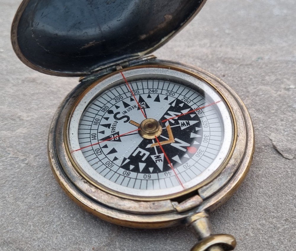 Antique Military Brass Compass