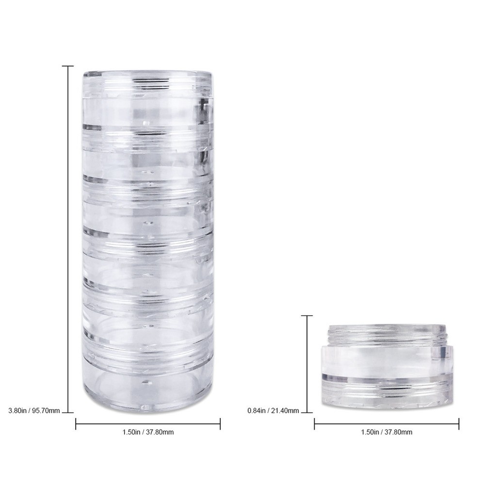 6 Pieces 10G/10ML Acrylic Stackable Clear Round Container Jar with Screw Cap