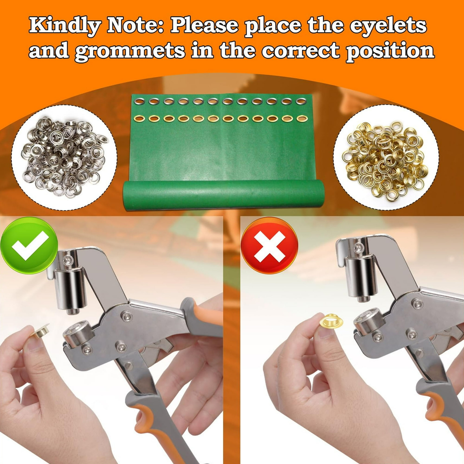 Grommet Tool Kit with Bag, 3/8 and 1/4 Tarp Grommet Kit with 200Pcs 10mm Grommet