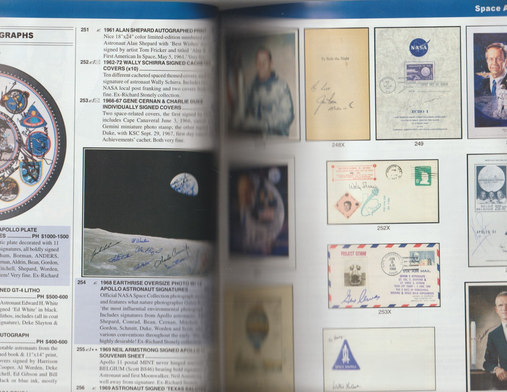 REGENCY SUPERIOR 2015 & 2016 SPACE-AUTOGRAPHS & STAMPS, 2 Catalogs, 4 Auctions.