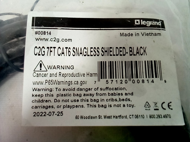 Cables to Go - 814 7ft Cat6 Snagless Shielded - STP - Network Patch Cable