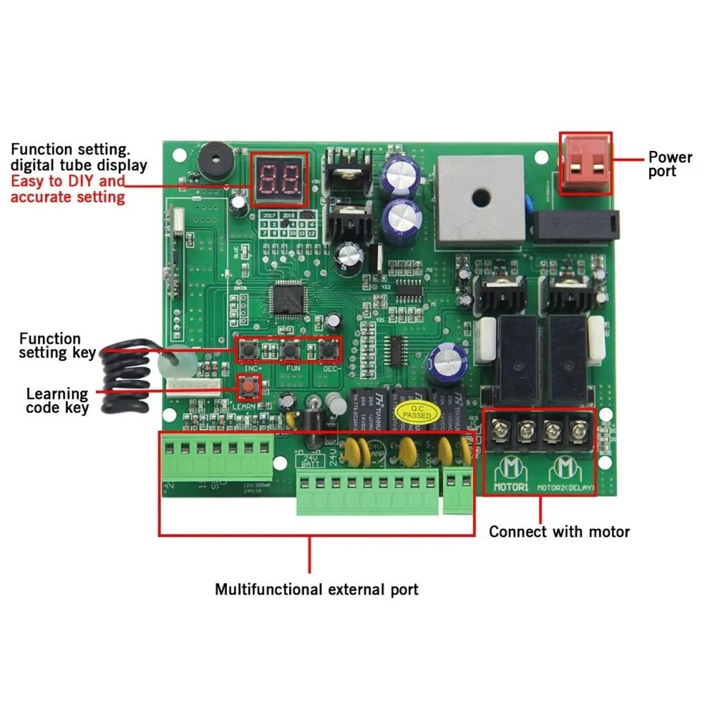 DC 24V PCB Board for Automatic Double Arms Swing Gate Opener Control Board Panel