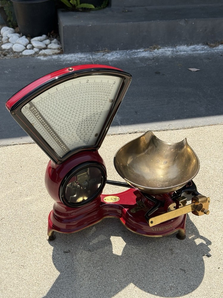 Antiques Stimpson Three Pound Off Set Computing Candy Scale circa 1900's