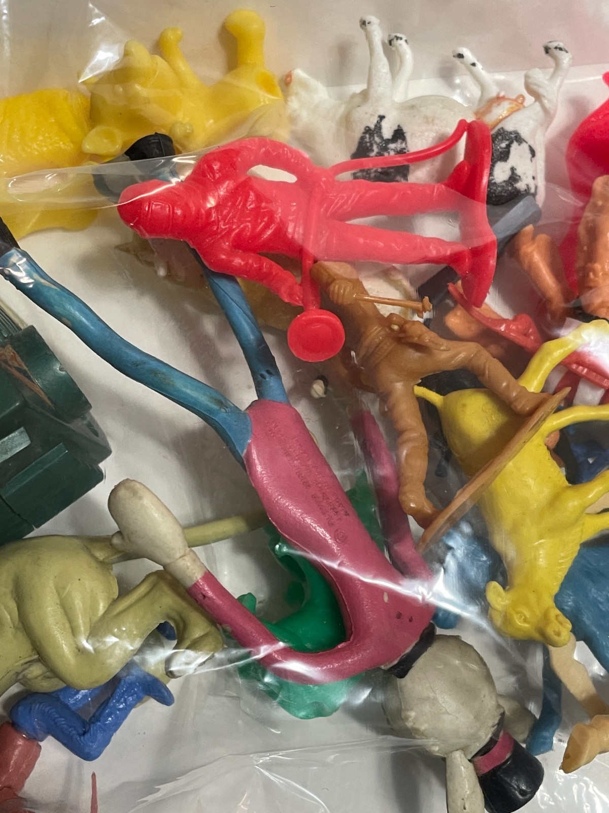 Vintage Bag of Mixed Plastic Toys (Western, Animals, Parts, Misc) Fun Bag!