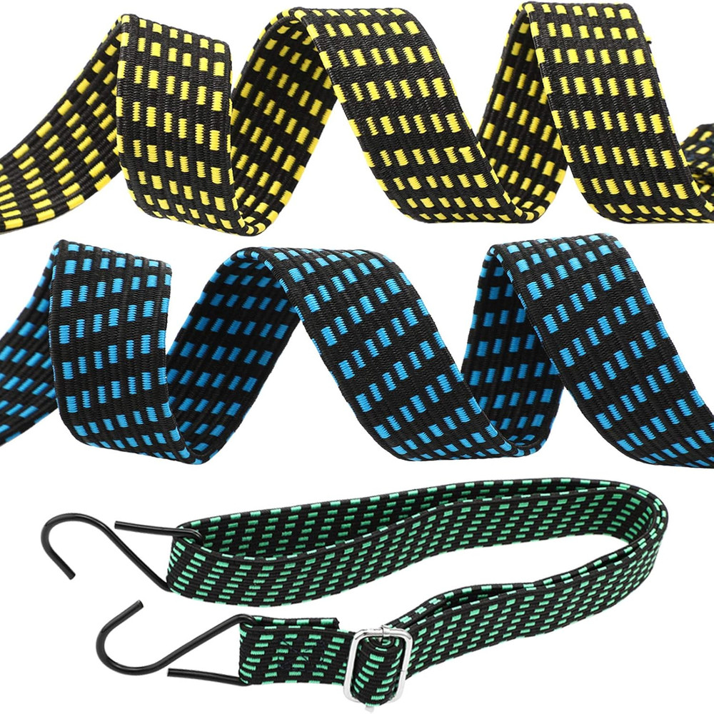40 Inch Adjustable Flat Bungee Cord Flat Bungee Strap with Adjustable Length Met