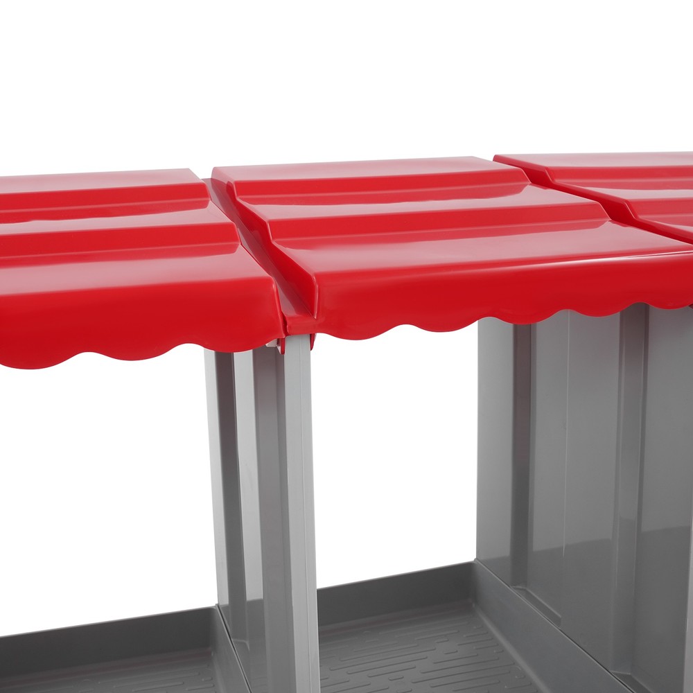 5 Compartment Chicken Nesting Box, Red Poultry Laying Hen Box for Egg Collection