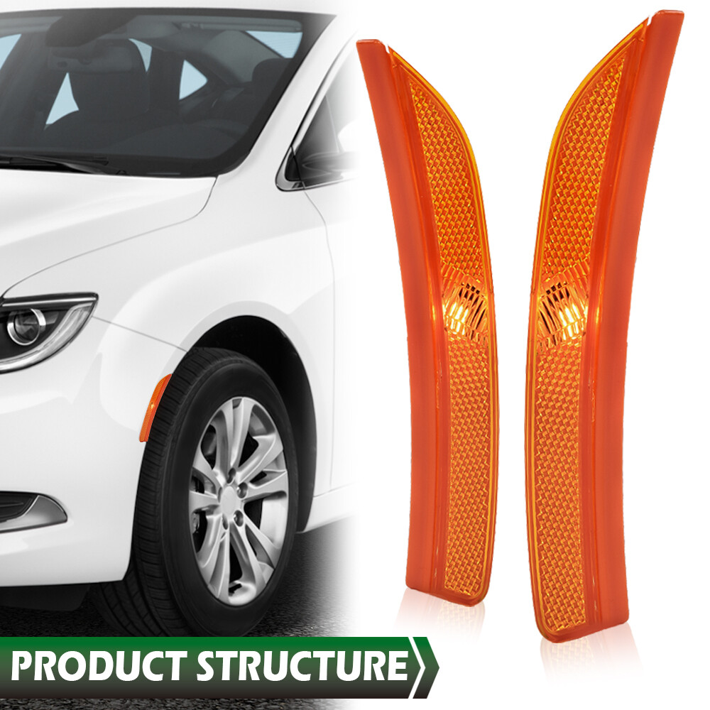 Amber Side Marker Light Fit For 2015-2017 Chrysler 200 Front Left & Right Side