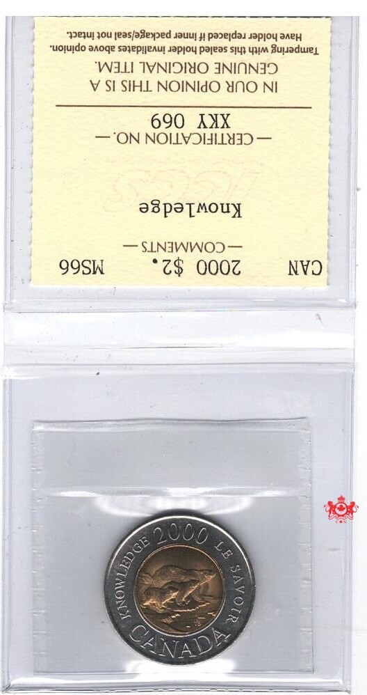 2000 Canada 2 Dollars Knowledge - ICCS MS66 - XKY 069