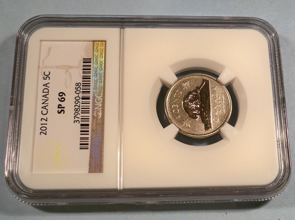 2012 CANADA NGC SP69 5c REVERSE PROOF TYPE SPECIMEN SP MS 69 NICKEL