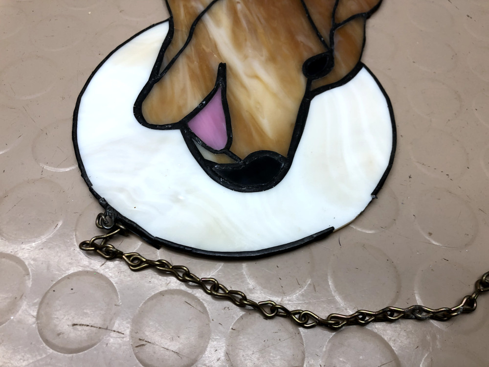Stained Glass Suncatcher Dog