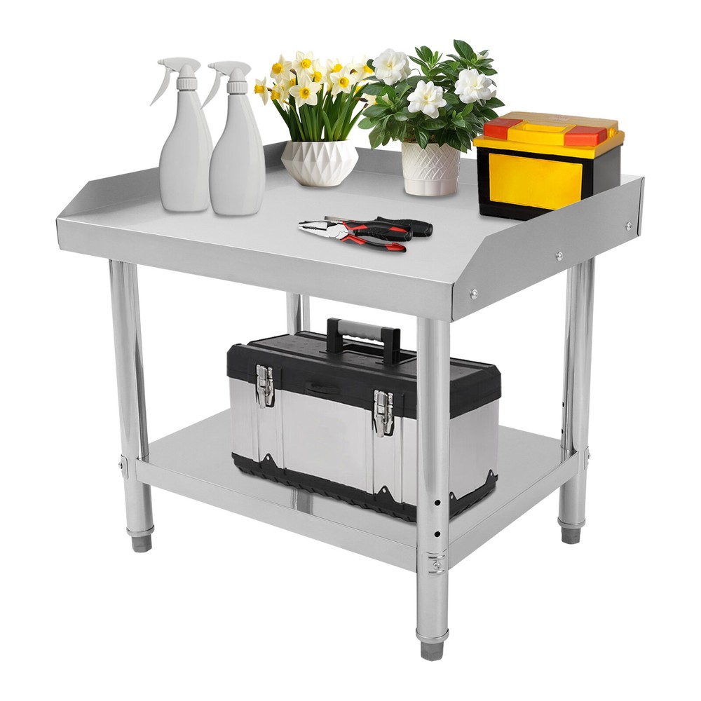 Commercial Kitchen Work Table Adjustable Work Bench Stainless Steel Prep Table