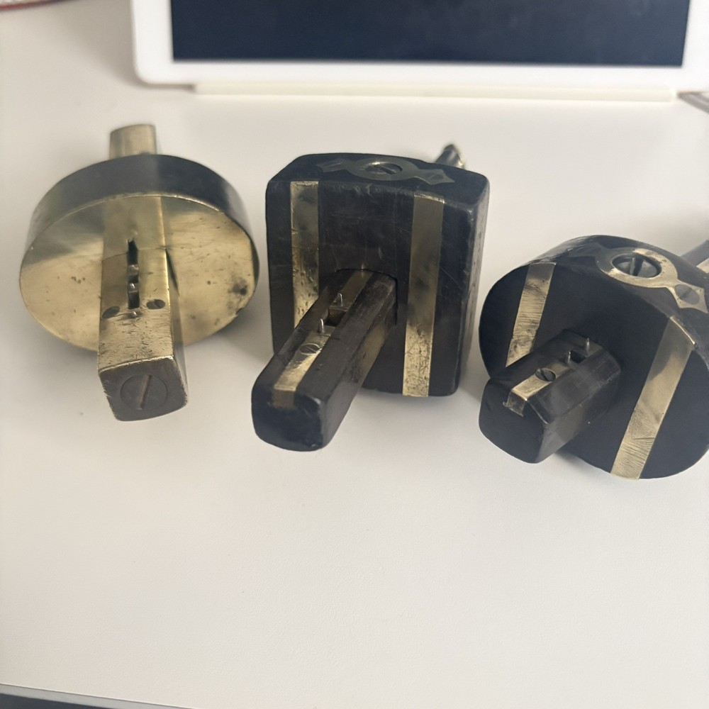 VINTAGE EBONY MORTICE GAUGES