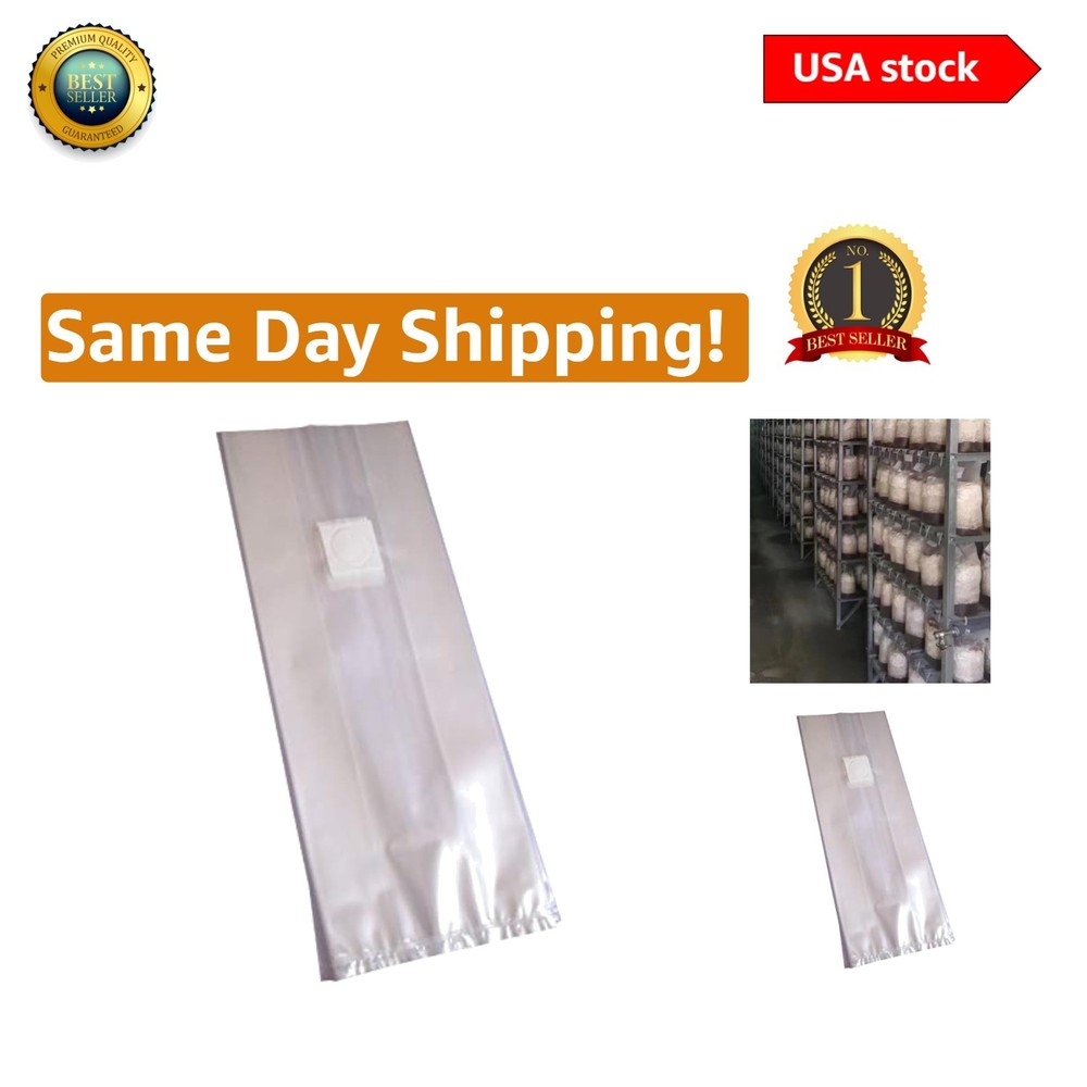 Lightweight and Versatile Mushroom Growing Bags with Filter Patch - 50 Pack