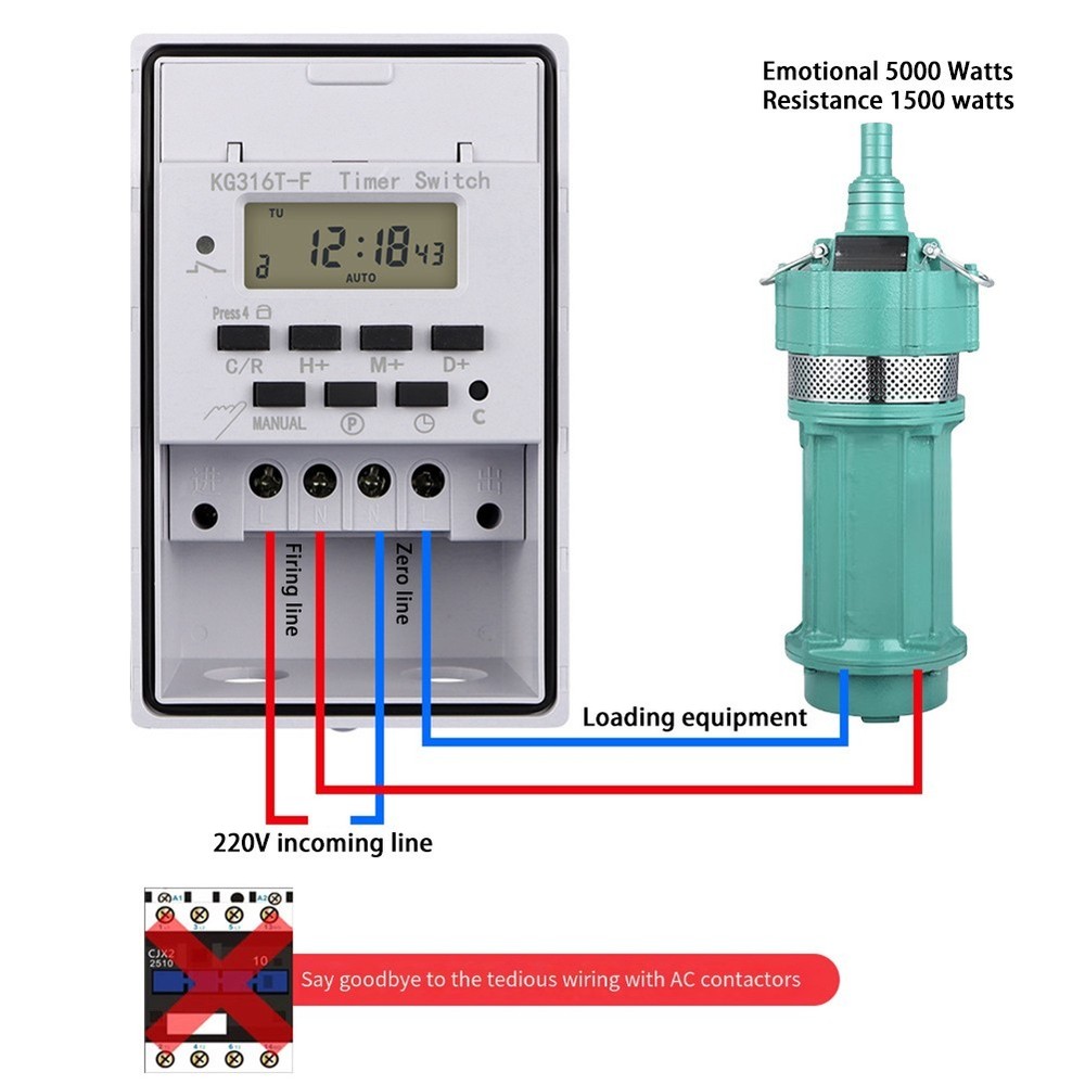 220V Waterproof Intelligent Timer KG316TF Automatic Programmable Switch
