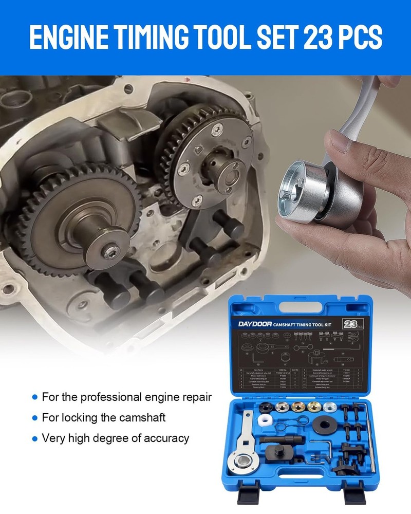 DAYDOOR Camshaft Crankshaft Engine Timing Tool Kit with Storage Case Compatib...