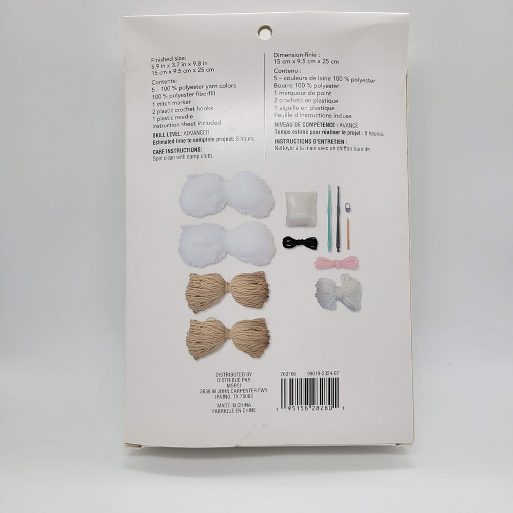 NEW Loops & Threads Chenille Crochet Kit Lamb