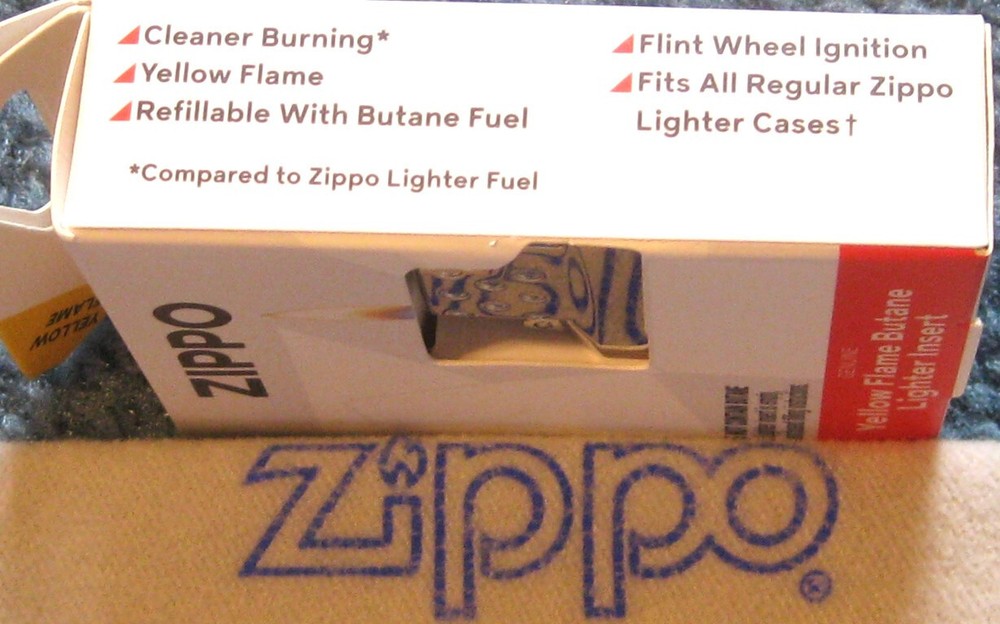ZIPPO Empty NEW YELLOW FLAME Lighter BUTANE INSERT Empty 65800 ODORLESS Cooler