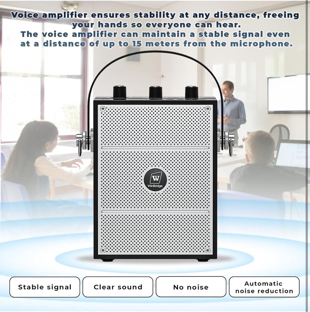 WinBridge Bluetooth 5.3 Voice Amplifier with Wireless Microphone Headset S98