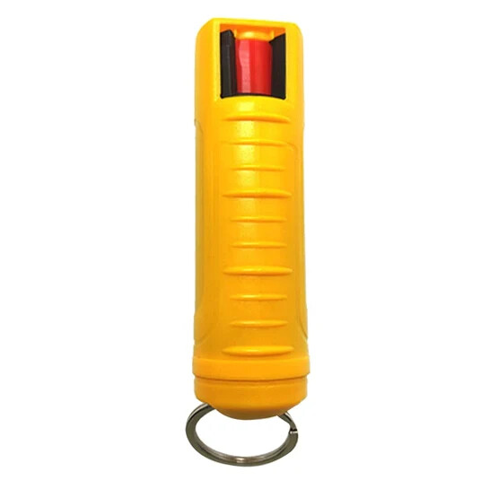BURN Pepper Spray Keychain Self Defense Security Case Molded 1/2oz Yellow