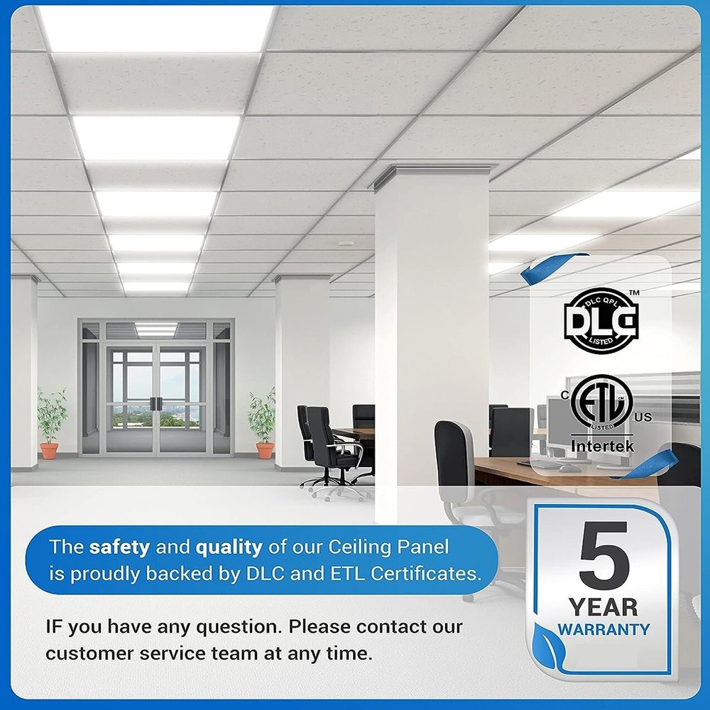 4 Pack 2x4 FT LED Panel Light,75Watt Drop Ceiling Lights, 5000K Daylight White