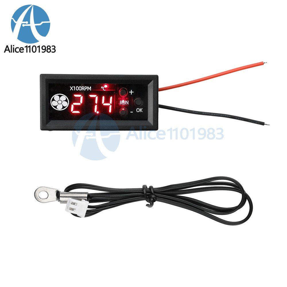 DC 12V 3A 4-wire PWM Fan Temperature Control Speed Controller Digital Display