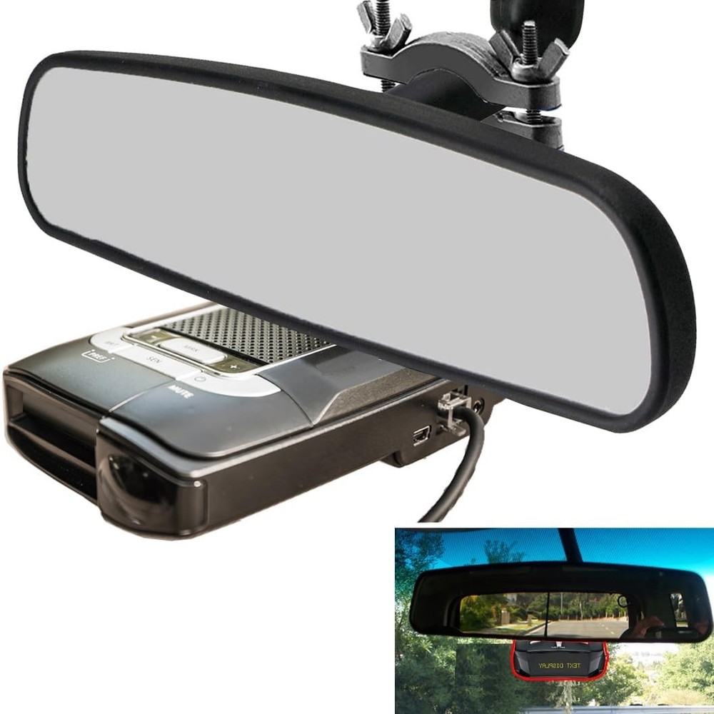 Rearview mirror radar detector mount bracket with magnet connection