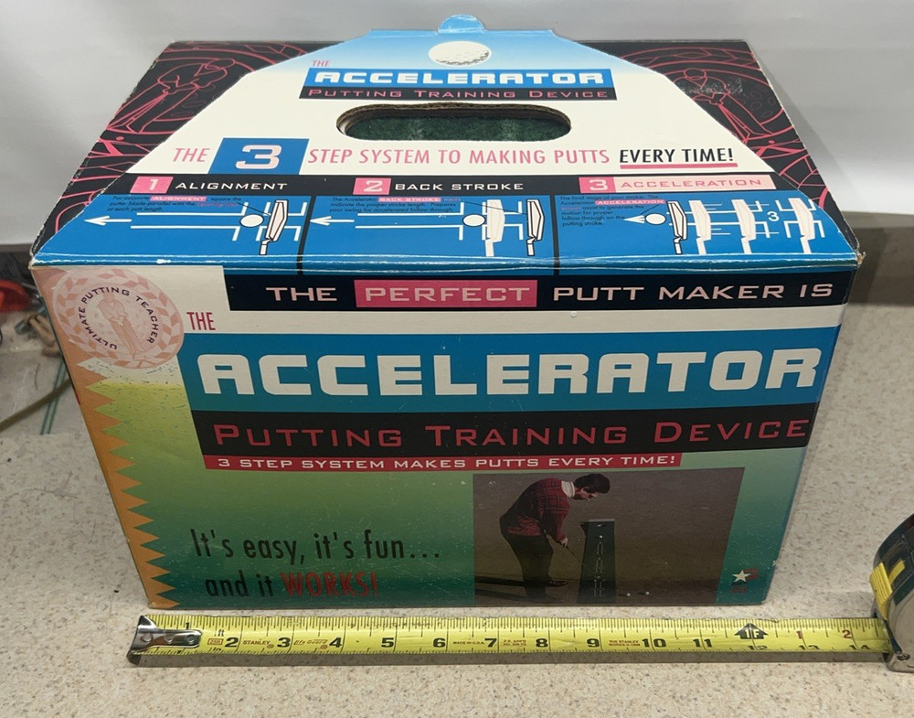 The Accelerator Golf Putting Training Device Practice Mat with 3-Step System