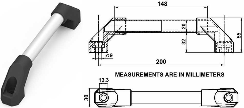 Aluminum / Plastic (Polyamide) Cover Handle