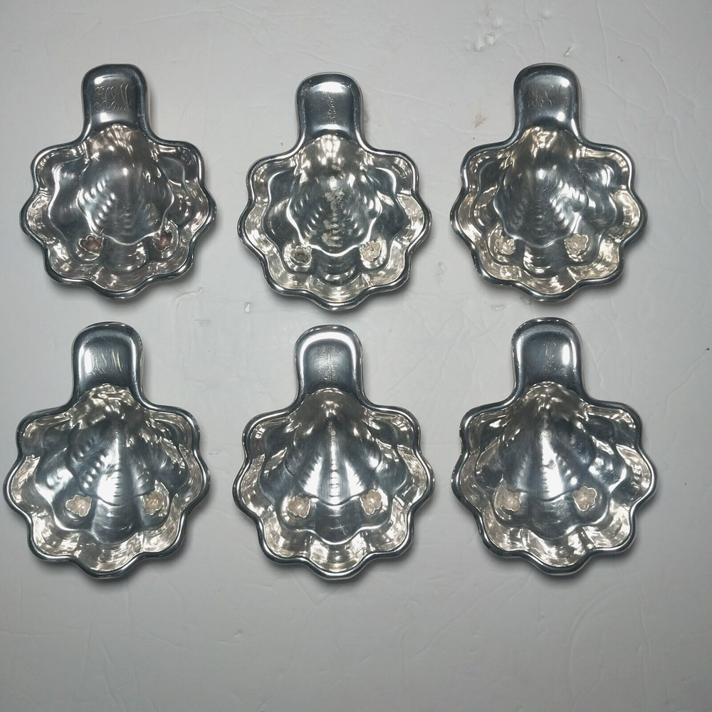 6 Gorham Silver Electroplate #025 Vintage Shell Dishes