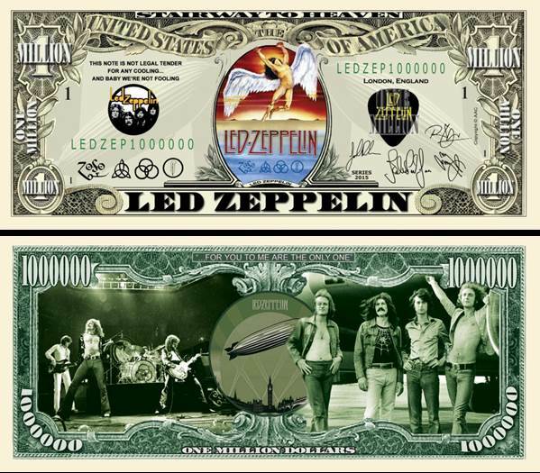 OUR LED ZEPPELIN NOVELTY NOTE (2 EA)