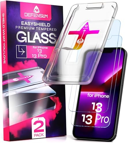 Screen Protector for iPhone 13/13 Pro (2Pack), Easy for iPhone 13 / 13 Pro