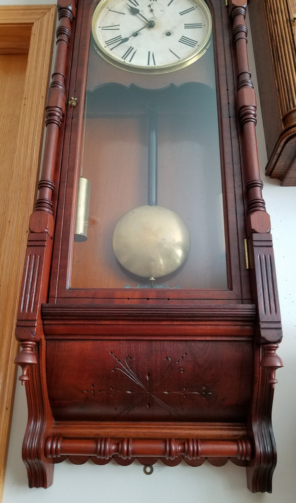 Ansonia Nice "Santa Fe" Weights Driven Regulator Wall Clock 8-Day Timepiece